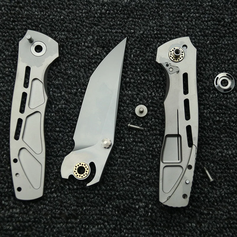 LEMIFSHE Dukling Real M390 Blade Titanium Handle Ceramic Bearings Pocket EDC Tool Camping Kitchen Outdoor Folding Knife