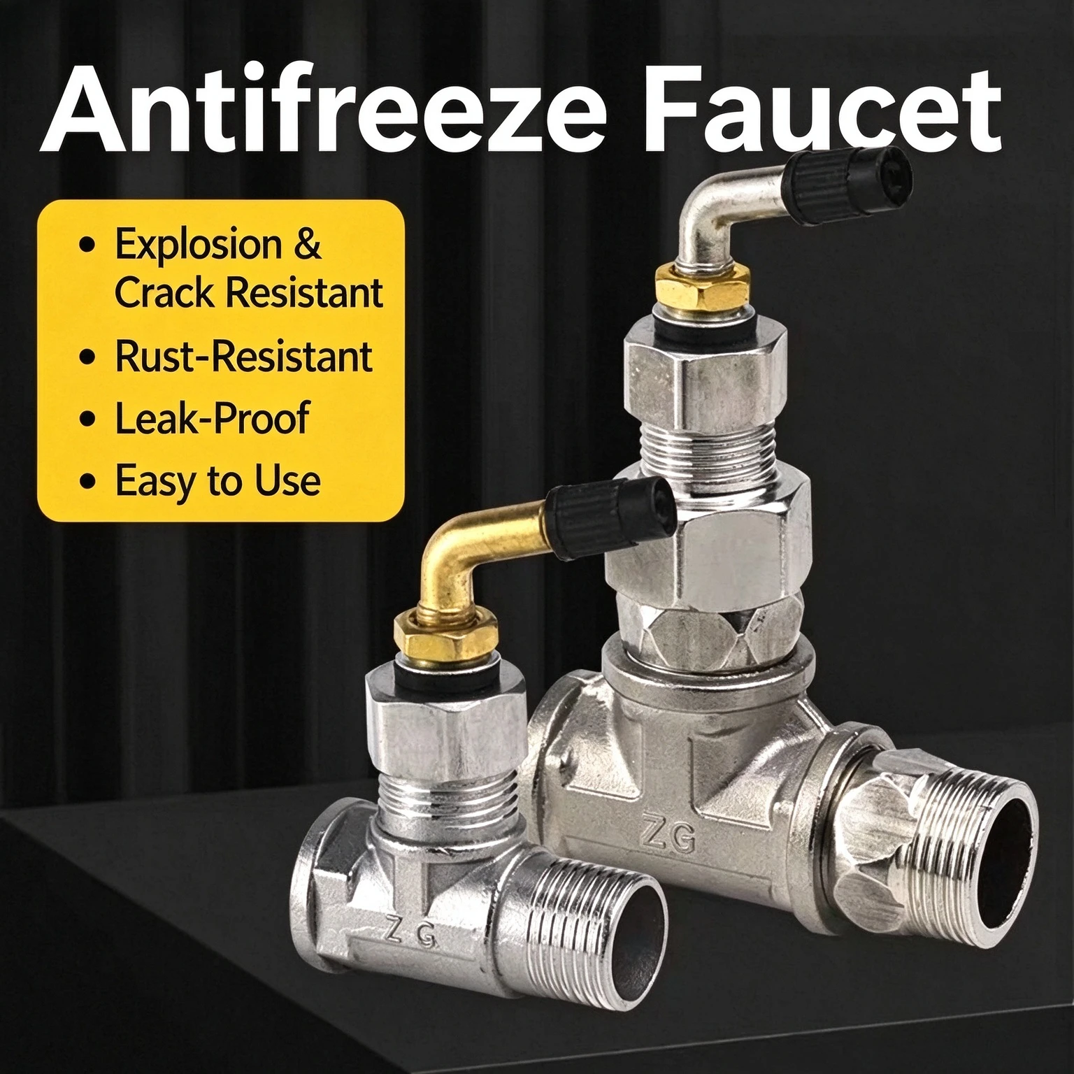 Water Pipe Anti-Freeze Connector Winter Northern Outdoor Water Pipe Anti-Freeze Inflator Bend Nozzle Connector Faucet Anti-Freez
