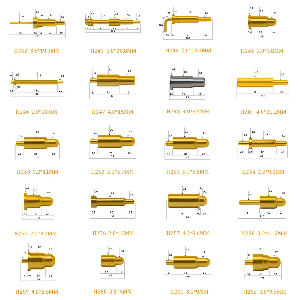 YUXI 1PCS  Pogo Pin High Current Spring Loaded Connector 1A  2A 5A 10A 20A High Power Thimble Test Probe Charging Pin