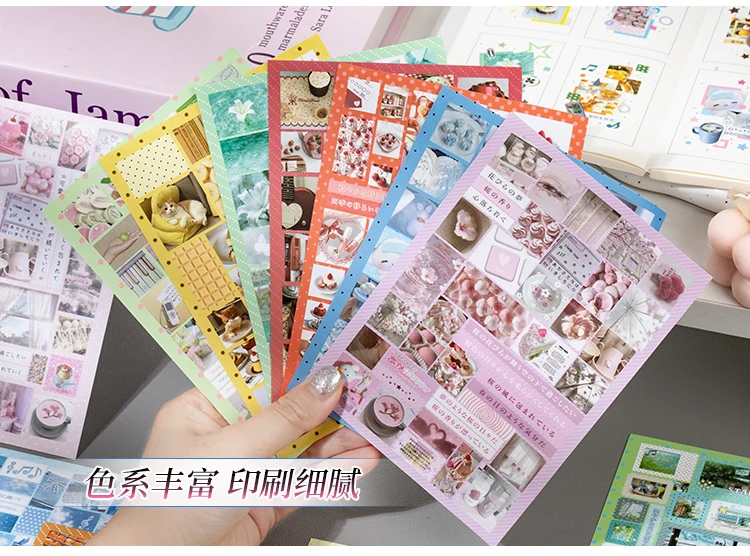 TIANZI 20 Sheets Die Cut Stickers Book Cute Cartoon Decorative Scrapbooking Materials Handmade Diary Japanese Stationery Supplie