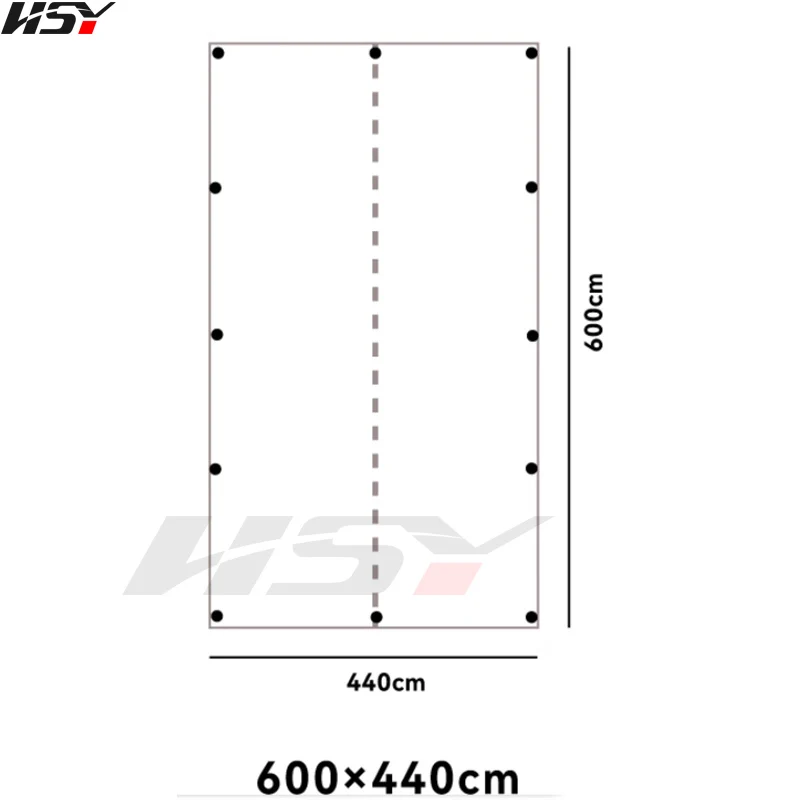 Imagem -06 - sem Pólos Ultraleve Outdoor Camping Tarp Survival Sun Shelter Revestimento Preto Pergola Tenda Toldo 6x 4.4m