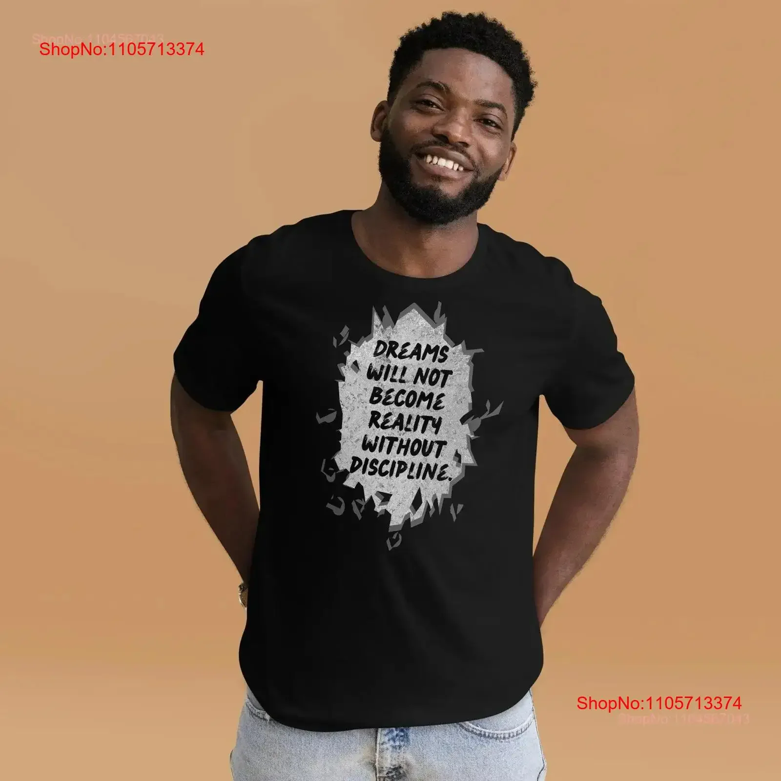 Dreams and Discipline unisex short sleeve T Shirt motivational vintage Washed Unisex Breathable fashion Versatile Casual