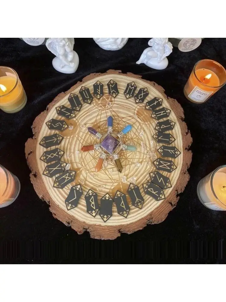 

1 Set Runes Symbol Cards Crystal Epoxy Resin Mold for Table Gaming Viking Treasure Circle Divination Board Silicone Mould