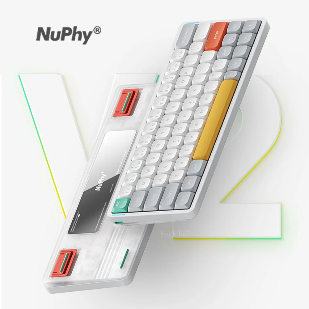 Nuphy Air60 V2 Mechanical Keyboard Three Mode RGB Backlit Custom Wireless Gaming Keyboard Hot Swap PC Gamer Accessories Boy Gift