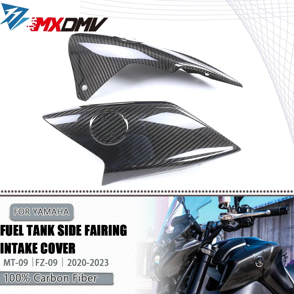 

3K Carbon Fiber Motorcycle Fuel Tank Side Fairing Intake Cover For YAMAHA MT-09 FZ-09 MT09 FZ09 2020 2021 2022 2023