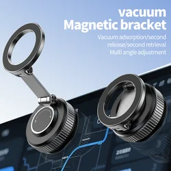 2025 New Electric Vacuum Adsorption Car Phone Holder 360° Rotation Strong Magnetic Stand For iphone12-16 Pro Max Smartphone