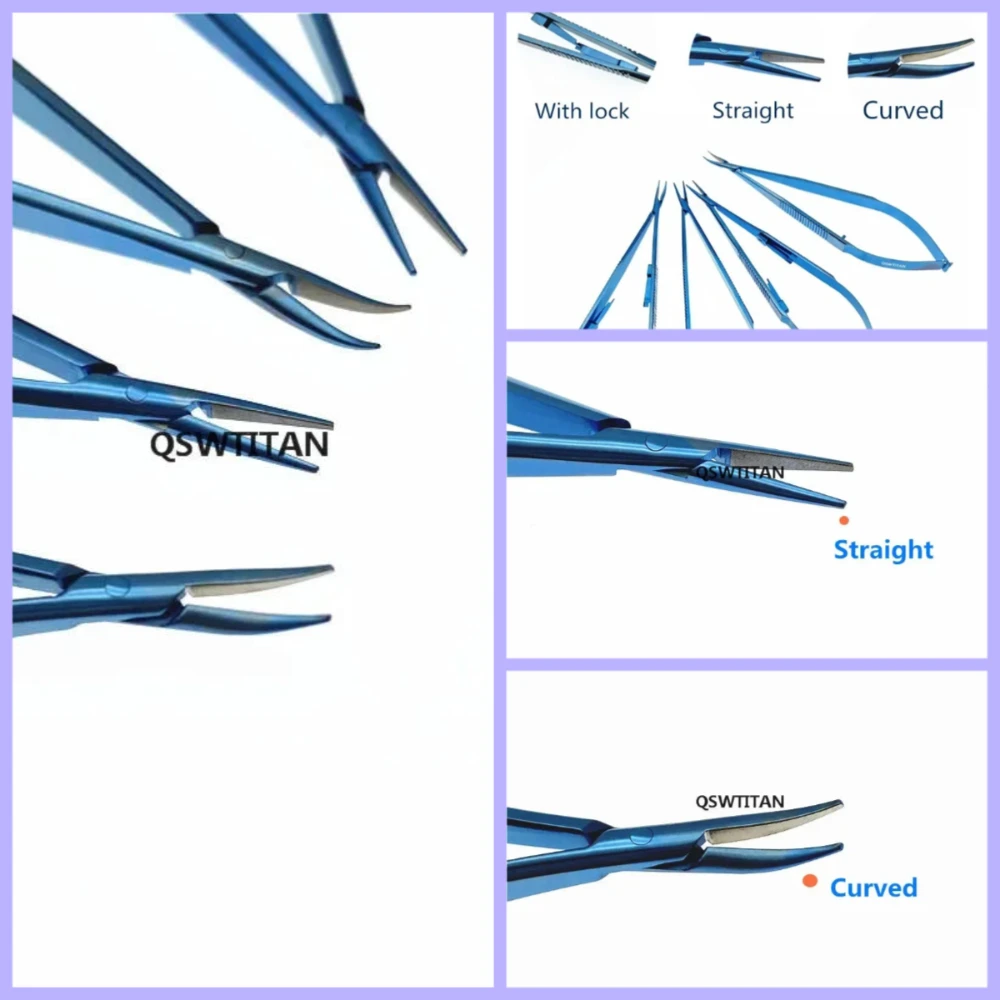 Strumenti per gli occhi Porta aghi Castroviejo Punta da 11 mm Pinze dentali Pinze per tenuta chirurgica oftalmica Strumenti per palpebre