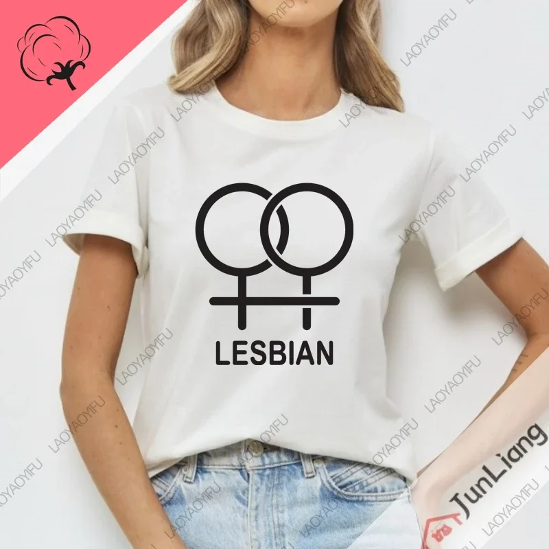 I Am A Lesbian Top Y2k Clothes for Women 100% Cotton Goth Women's Clothing Offers T-shirts Harajuku Fashion Woman Tops Shirt