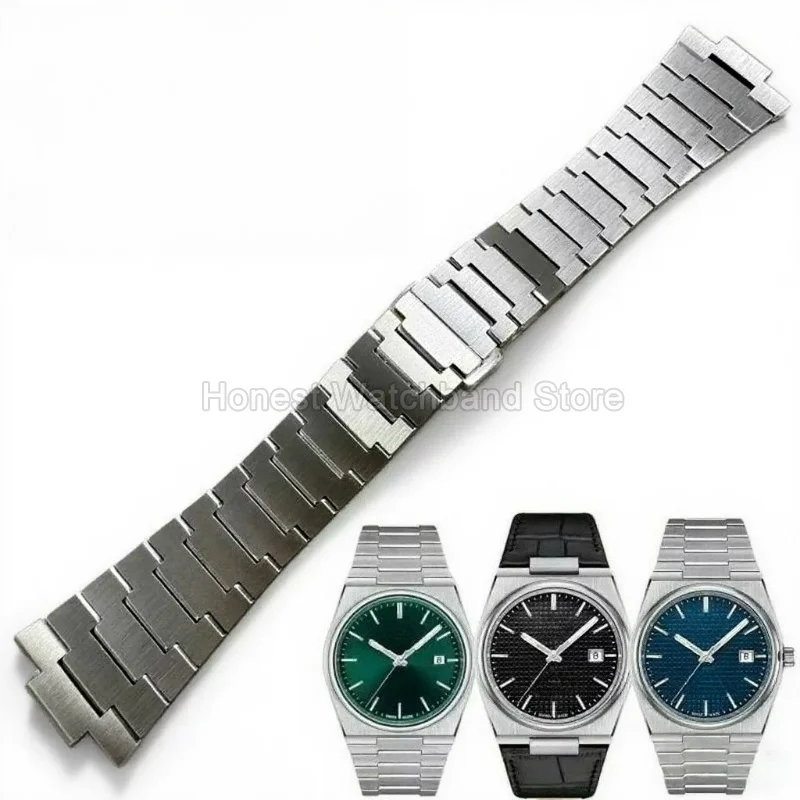 Watch Bracelet for Tissot PRX T137407A/410A Silver Golden Protruding End Deployant Buckle Steel Watchband Quick Release Business