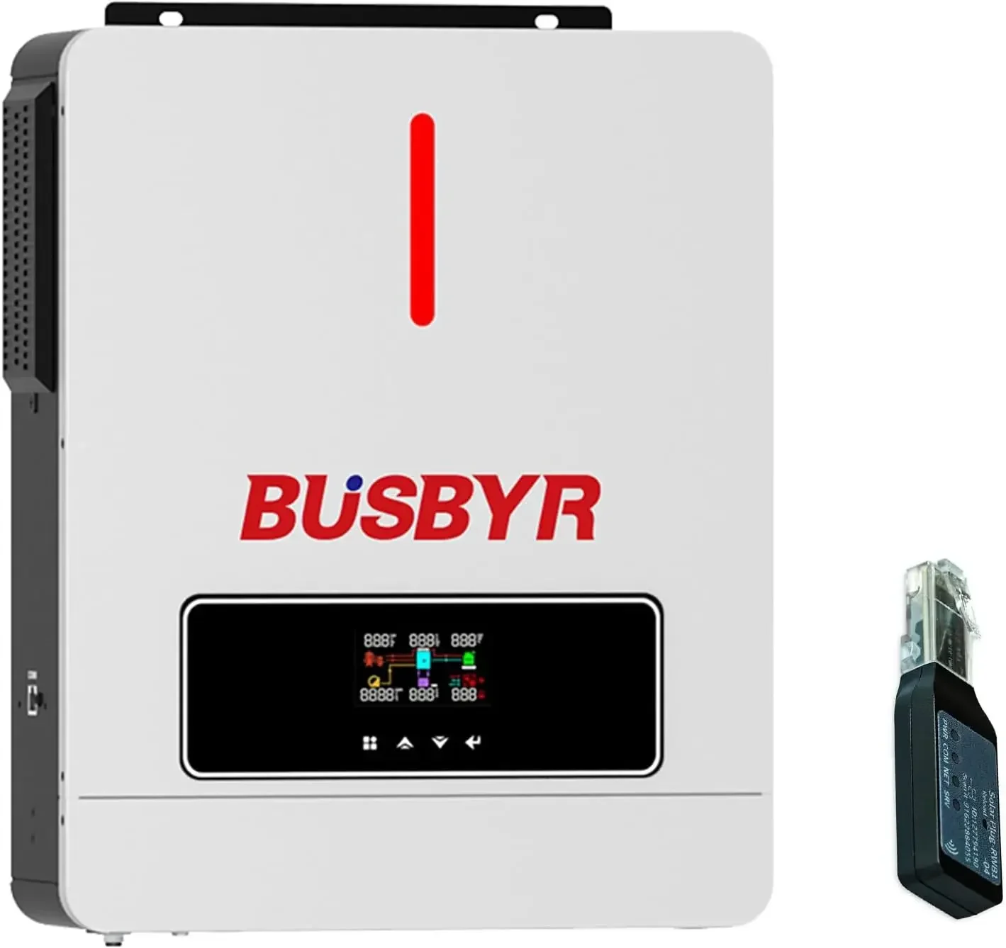 3600W Hybrid Solar Inverter with WiFi, 24V DC to 110V AC Pure Sine Wave, 120A MPPT Controller, Solar & Generator Input, for Home