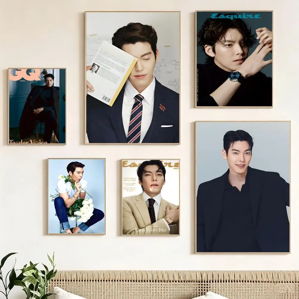 Korean Actor K-Kim Woo bin Poster Print Painting Home Decor for Bedroom Living Room Hallway