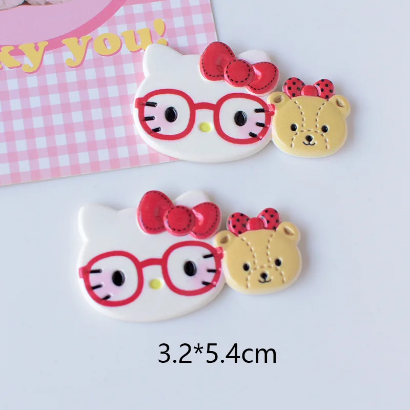 10 قطعة اكسسوارات مرحبا كيتي لطيف القوس الكرتون Kt النساء المنتجات جراب هاتف دبوس الشعر حذاء زهرة DIY بها بنفسك المواد هدية بالجملة #1