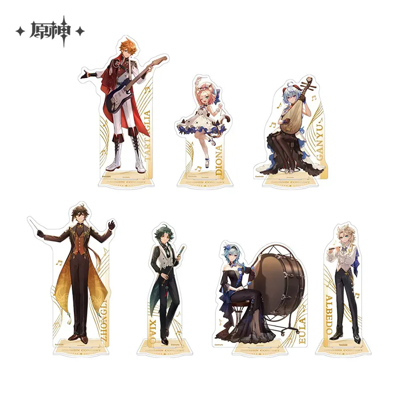 [Genuine] miHoYo Game Genshin Impact Acrylic Plaque Xiao Zhongli Tartaglia Eula Albedo Desktop Ornament Cosplay Halloween Gifts