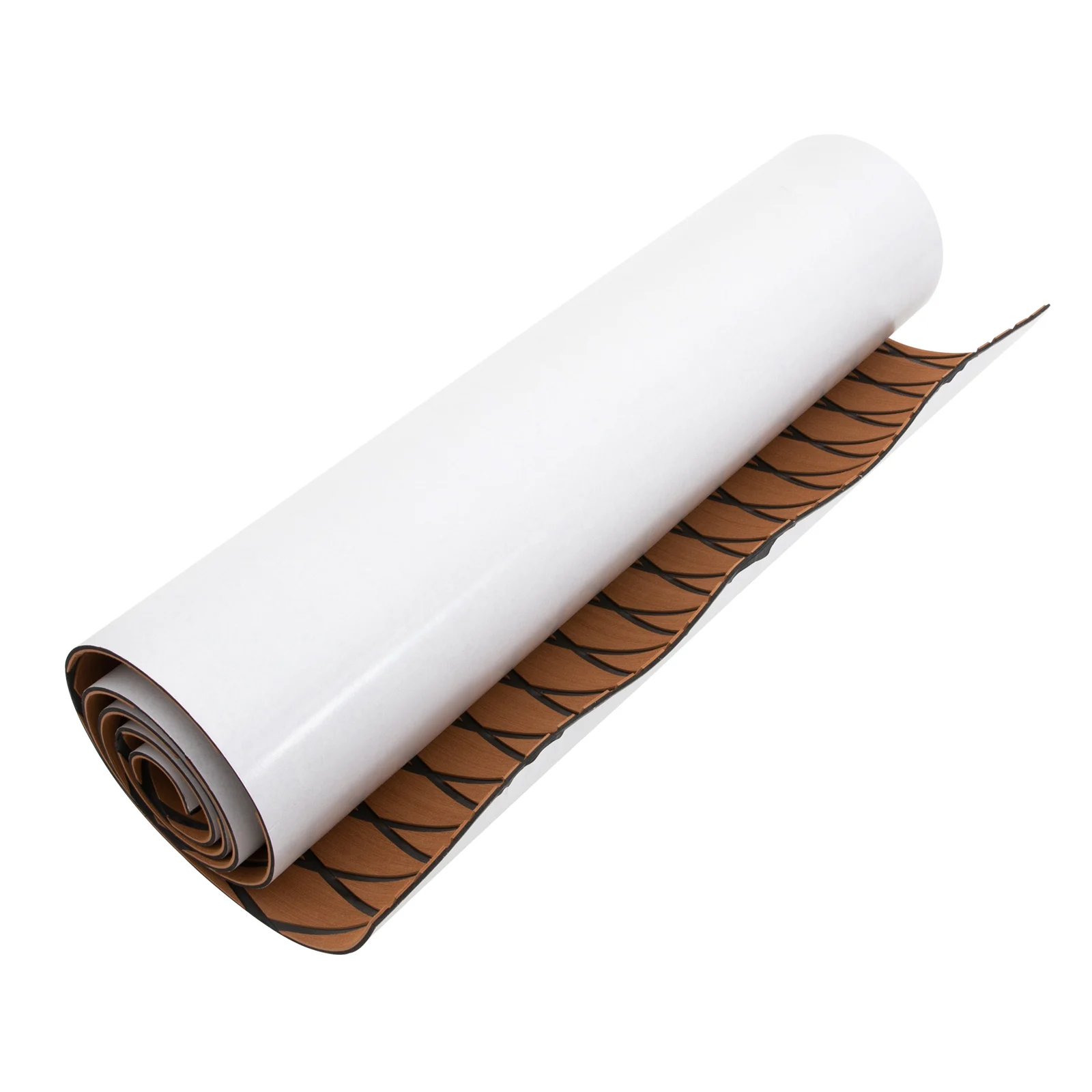Boat Flooring EVA Foam Decking Sheet Faux Teak Marine Carpet Non-Slip Self-Adhesive Flooring Material for Kayak 94 X 35 Inch