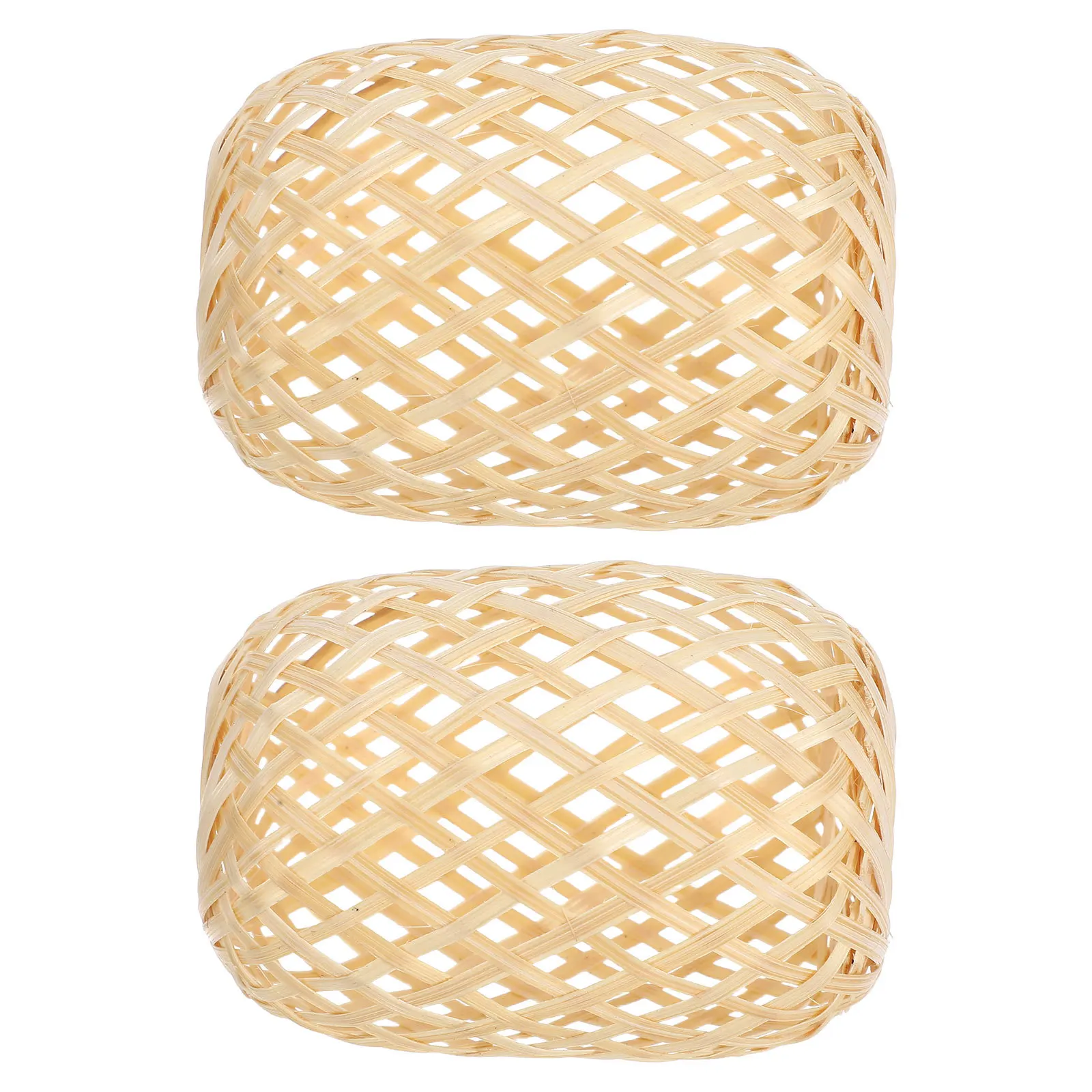 

2Pcs Handmade Bamboo Woven Lampshade Vintage Style Mini Lantern Soft Rustic Home Decor Mini Bamboo Lamp Shade