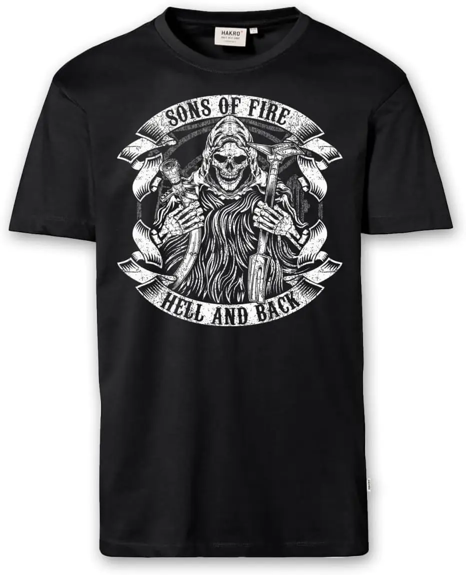 

Sons of Fire Grim Reaper Firefighter T-Shirt 100% Cotton O-Neck Short Sleeve Summer Casual Mens T-shirt Size S-3XL