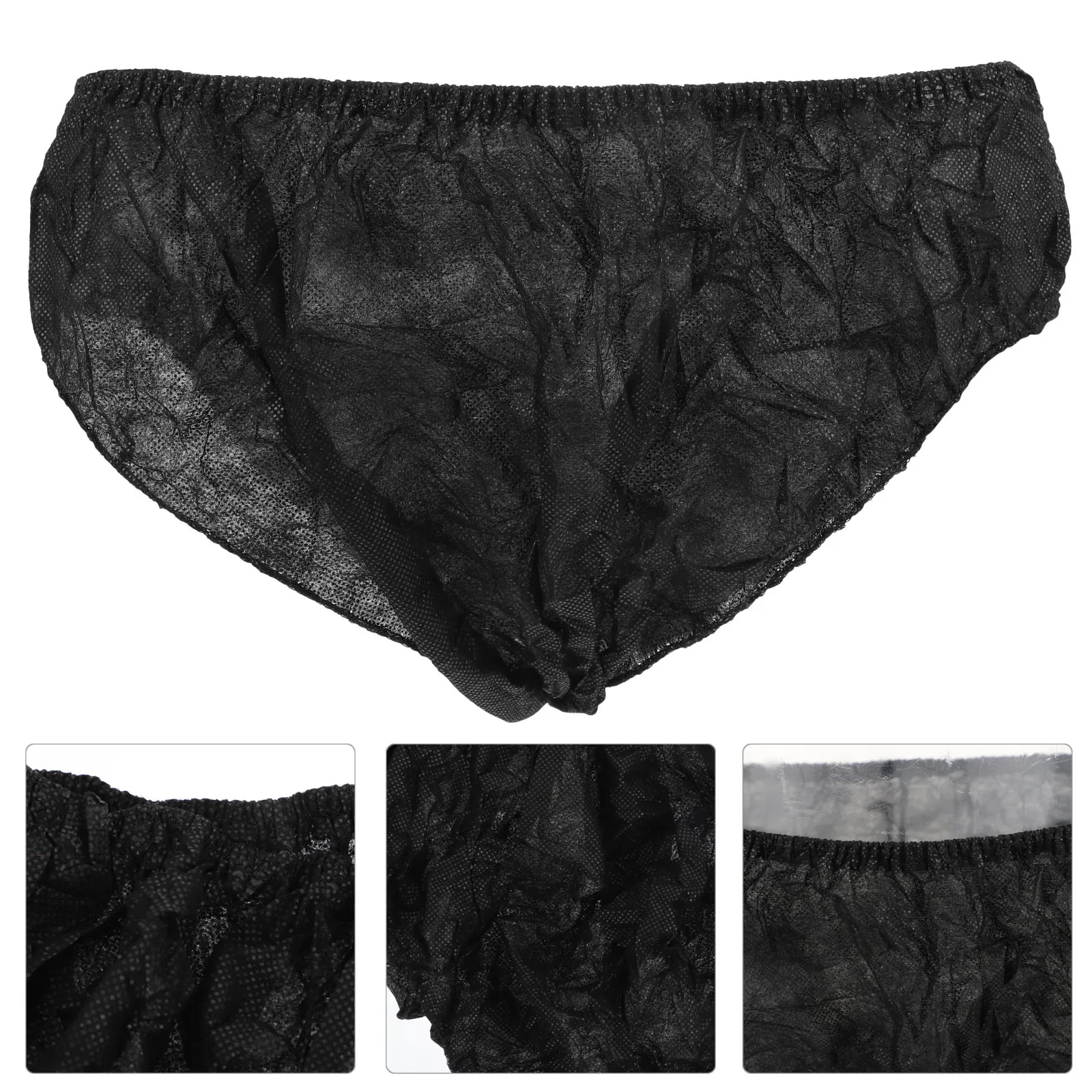 

10pcs Disposable Men's Underwear Lightweight Non Woven Fabric Breathable Skin Friendly Elastic Emergency Underpants for Spa
