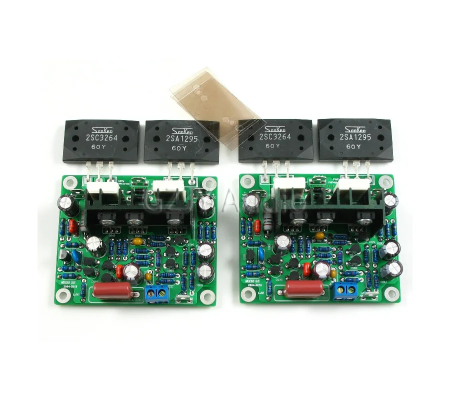 MX50 SE Amplifier Board, Dual Channe /Sanken 2SA1295,2SC3264/ONSEMI 0302/0281/Frequency Response=20HZ-25K HZ-0.2DB,100W*2