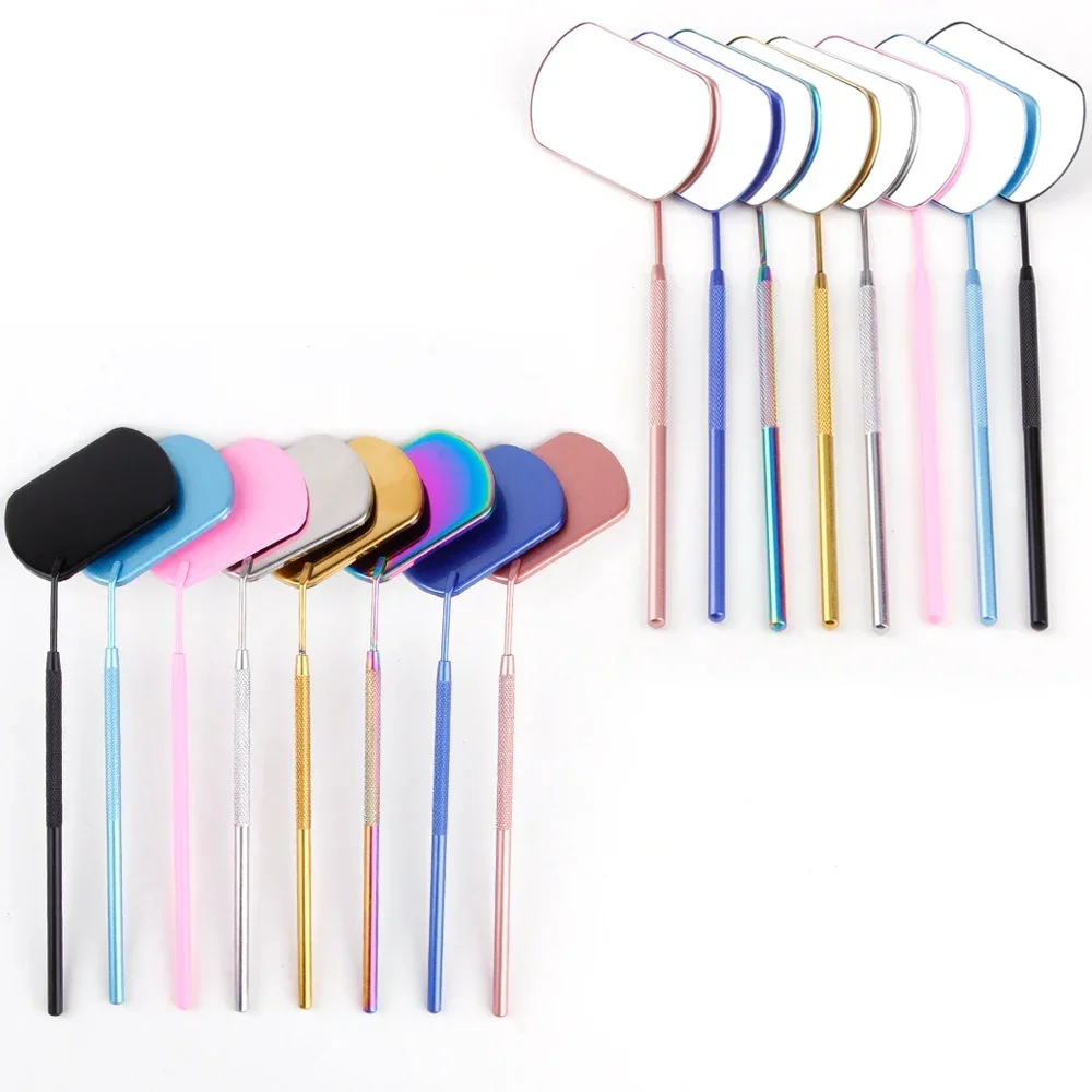 Specchio grande controllo ciglia finte ciglia specchio per trucco ingranditore in acciaio inossidabile specchio per bocca dentale forniture per estensione ciglia