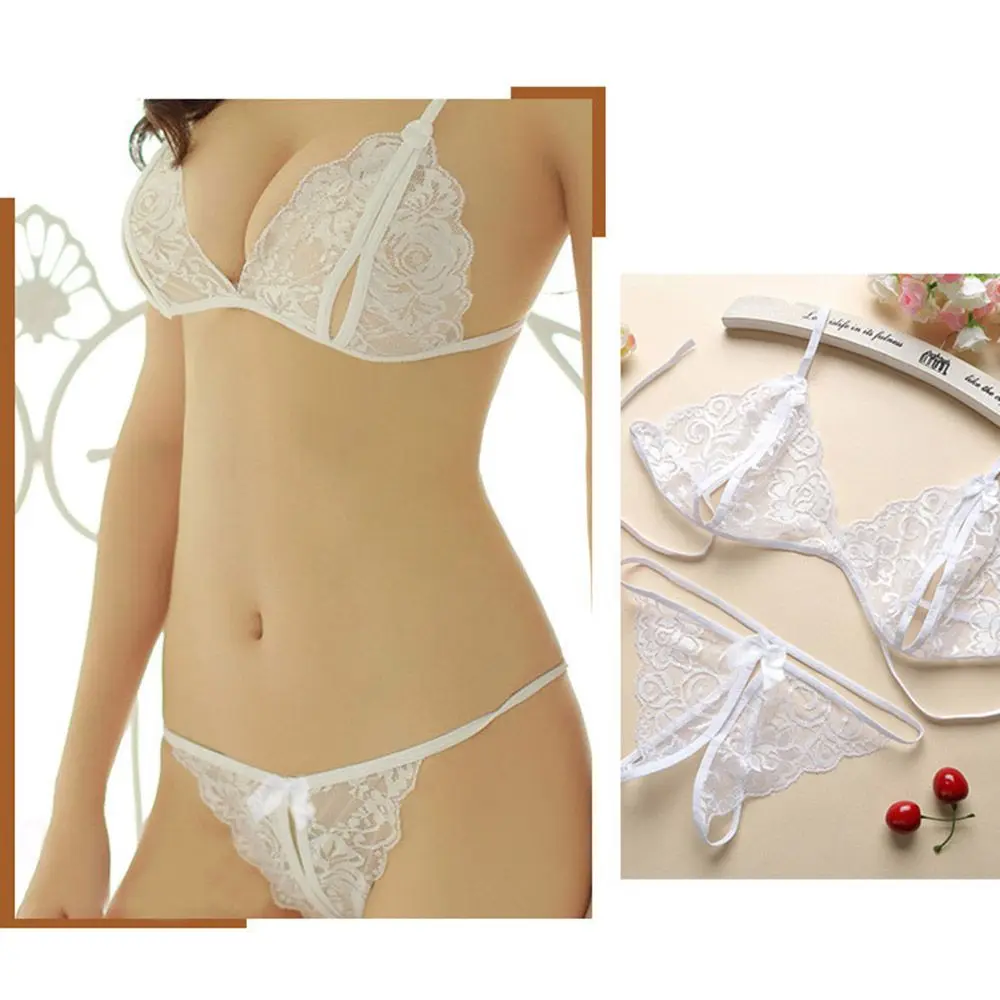 1set Lingerie Femme Sexy Women Lady Sexy Lingerie Lace Underwear Sleepwear G-string Sexy Lingerie For Women Sex Set Bra