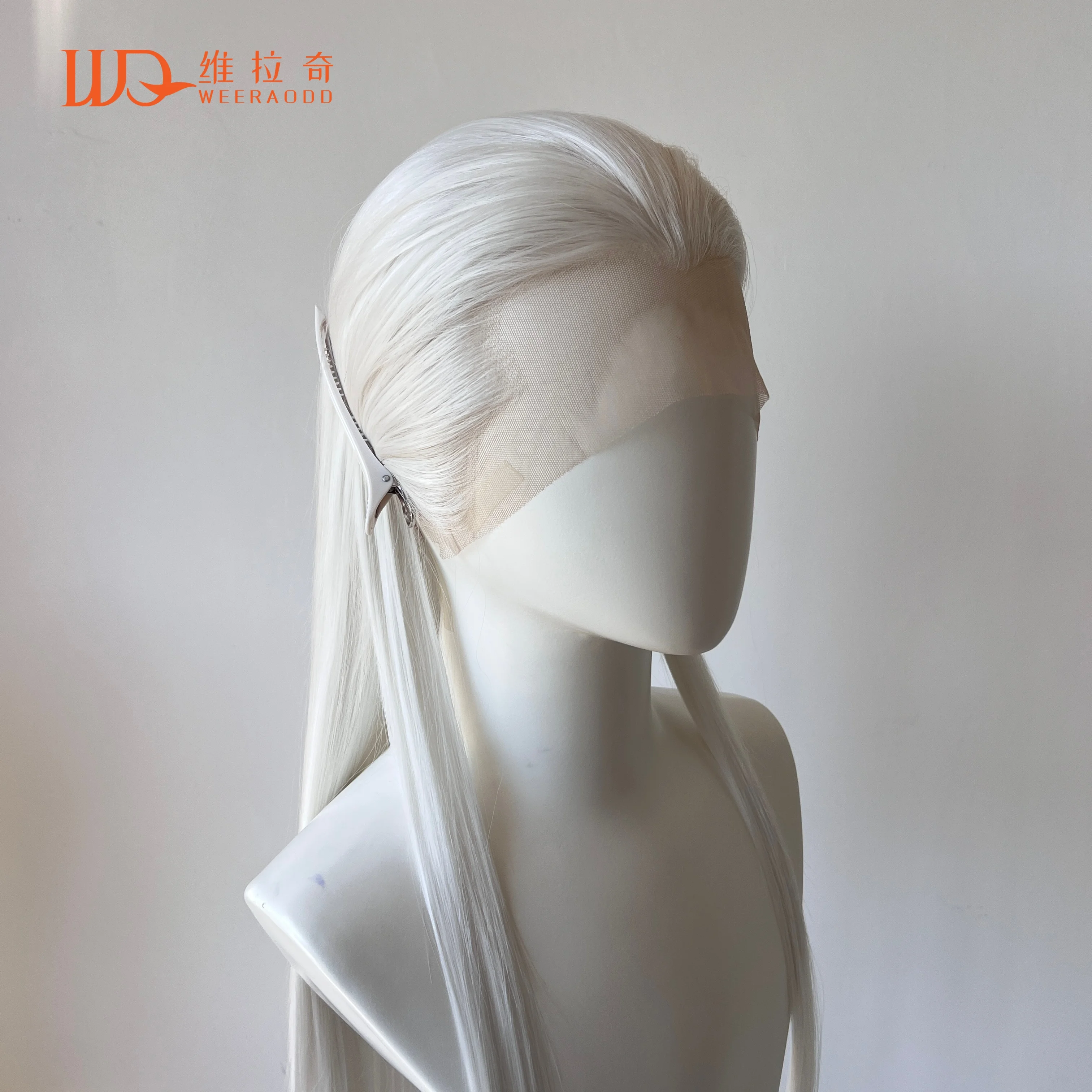 

Светло-белые синтетические волосы 13x4 Парики спереди на шнуровке для женщин 26-дюймовые длинные прямые свободные части 150% плотность бесклеевые полувязанные вручную