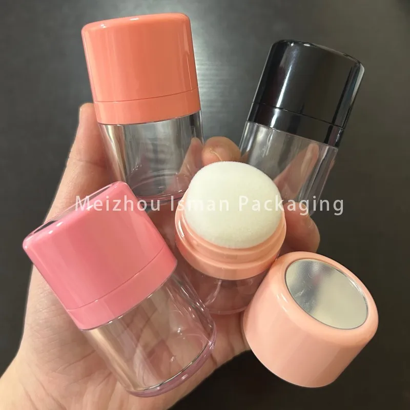 40 stuks roze zwart naakt paddestoel hoofd cosmetische verpakking losse blusher poeder container luchtkussen case met bladerdeeg en spiegel 10g