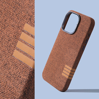 Original Flax Wireless Charging MagSafe Phone Case For iPhone 16Pro Max 16 15 Pro 14 13 12 Alloy Lens Protective Fabric Cover