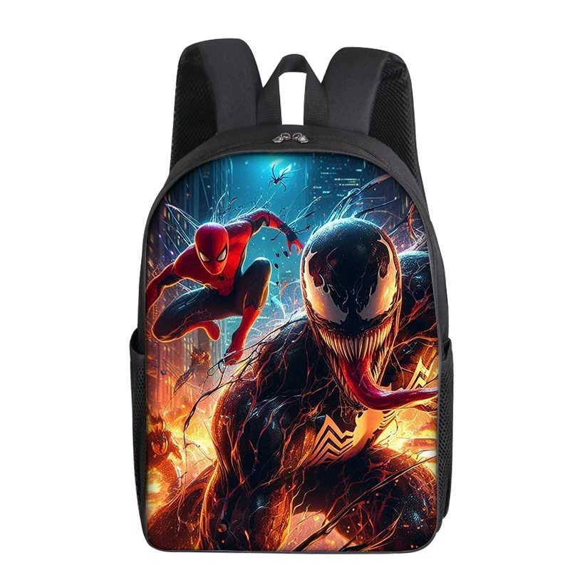 Venom Spiderman Backpack Marvel Movie Cartoon Print Kids Student Back To School Bag Men Office Vogue Laptop Storage Knapsack New