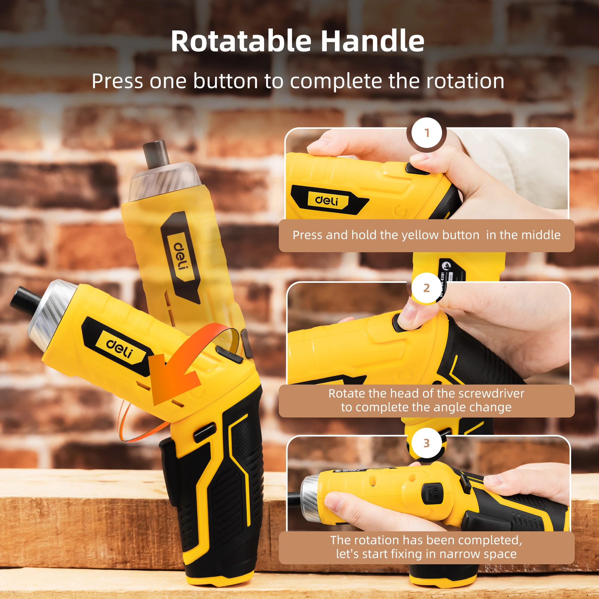 Deli 3.6V Power Tool Set Household Maintenance Repair 1500mAh Lithium Battery Mini Household Electric Drill Cordless Screwdriver