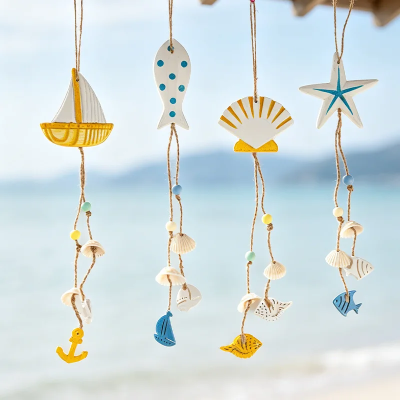 Unique Mediterranean Ocean Themed Starfish Garland Jute Rope Hanging Pendant, Wall Hanging Ornament for Corridor Home Decoration