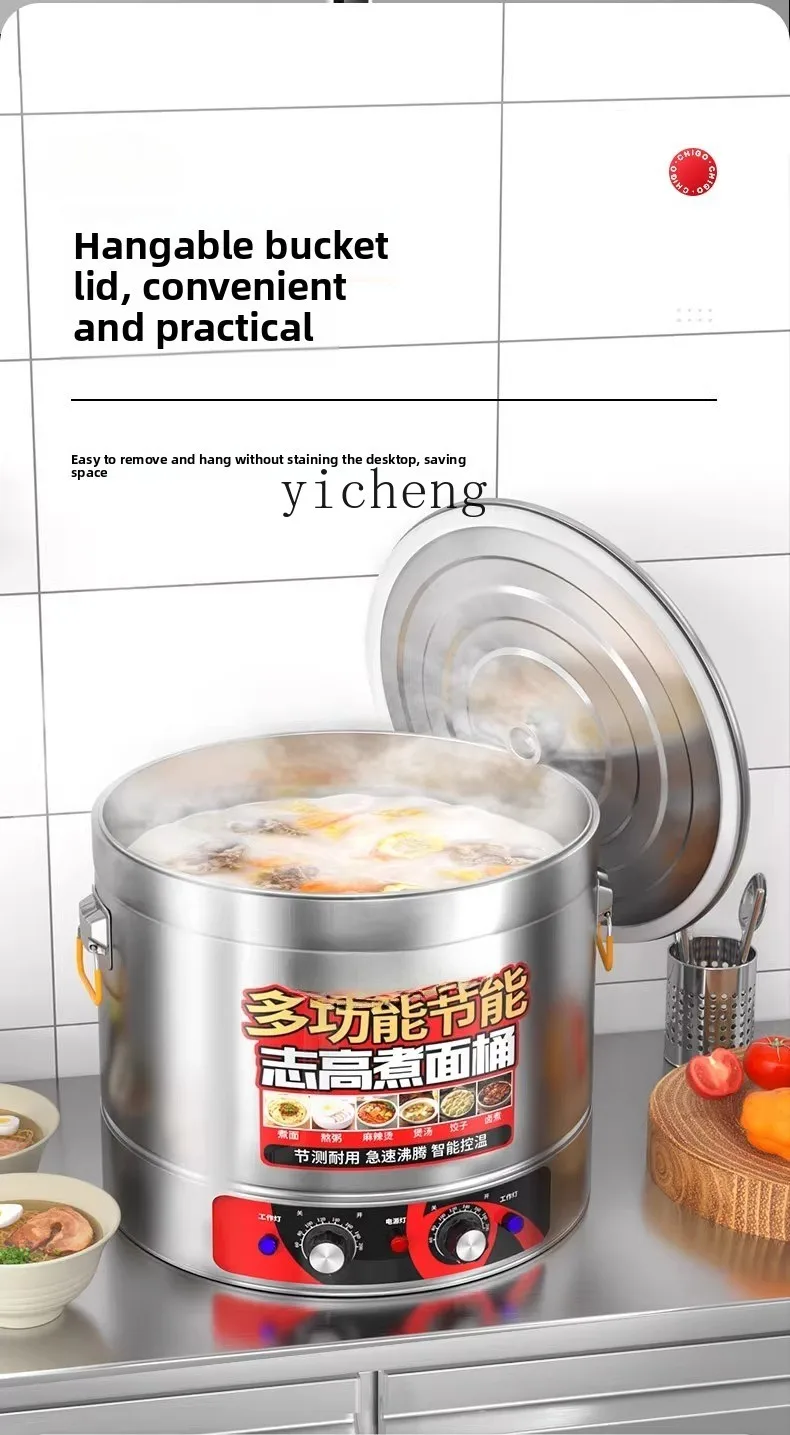 ZML Noodle Cooker Commercial Multi-Functional Noodle Cooking Bucket Electric Heating Tabletop Cooking Pot