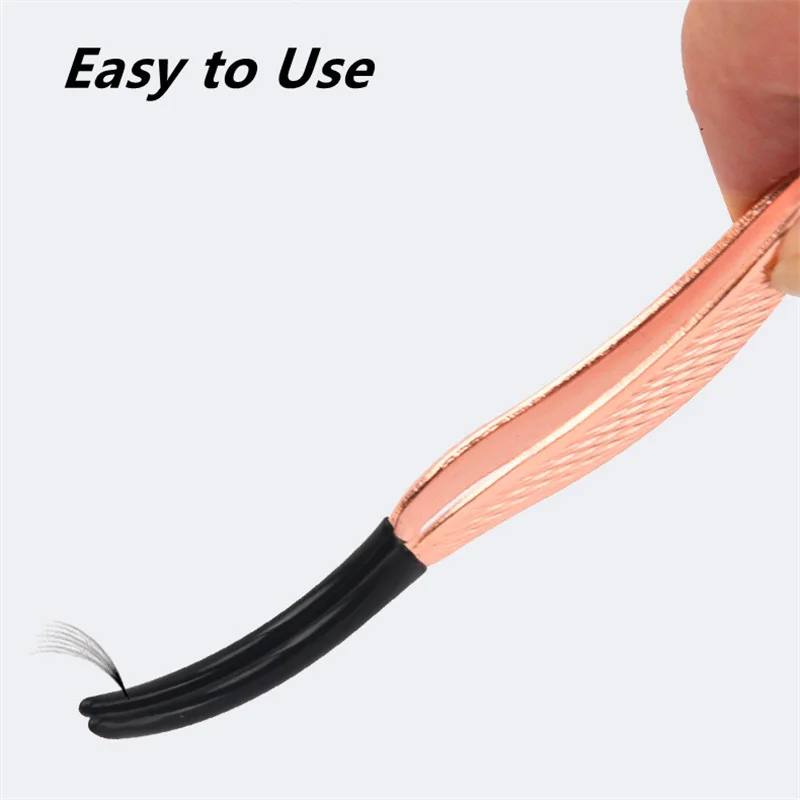 Pretty Eyelash Applicator Tool DIY Lash Tweezers Curved Eyelash Tweezers for Easy Lashes Application and Removal Rose Gold