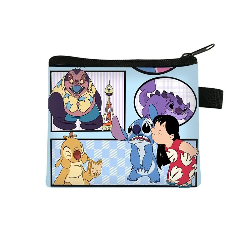 Disney-cartera de Lilo & Stitch para niños, monedero de dibujos animados, bolso de moda, accesorios portátiles, bolsa de almacenamiento para llaves y monedas, regalos para niños