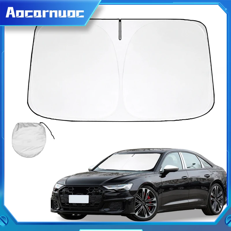 

For Audi A6 S6 RS6 C6 Sedan Avant 2005-2011 Car Window Sunshade Cover Sun Shade Windshield Visor Protector Windscreen Folding