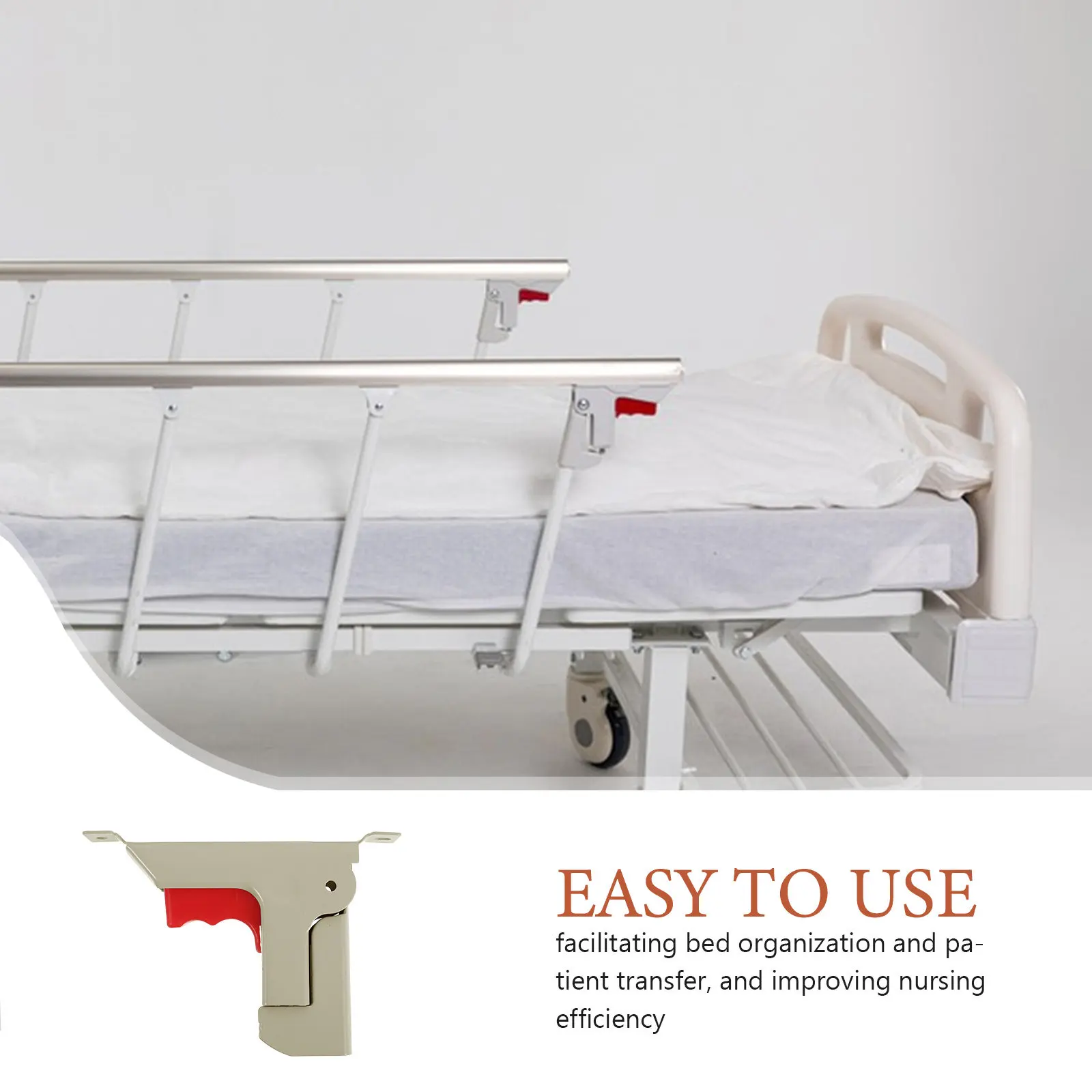 Hospital Bed Side Rail Latch Iron Adjustable Safety Release Knob Drop Mechanism Replacement Button Nursing Senior Patient Bed