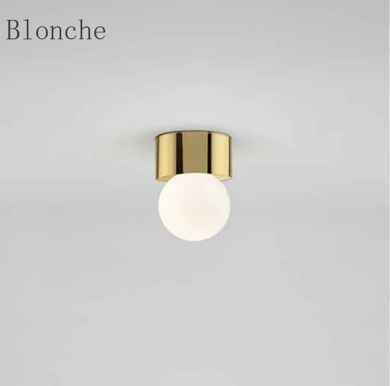 Nordic Simple Round Glass Ball Ceiling Lamp Modern Living Room Lighting Hallway Ceiling Light Bedroom Lamp Led Light Fixtures