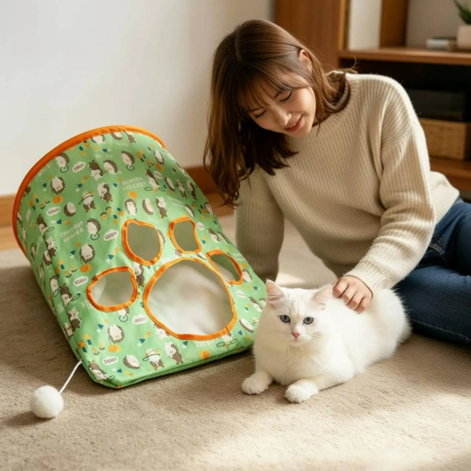 

Feline Tunnel Bag Bite-Resistant Resistant Crinkle Feline Tunnel Pet Toy Long-Lasting Interactive for Kittens