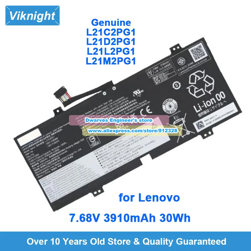 

Оригинальный аккумулятор L21C2PG1 7,68 В 3910 мАч 30 Втч для планшета Lenovo 10 Вт L21D2PG1 L21L2PG1 L21M2PG1