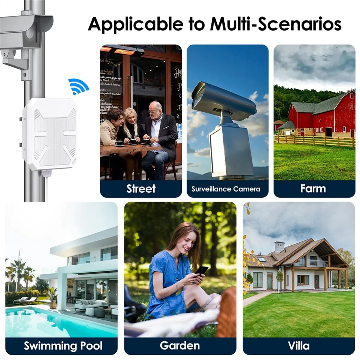 A55T WiFi 6 AX3000 Dual-Band Long Range Outdoor AP with PoE and IP67 Waterproof 2.4GHz 5GHz Wireless AP Outdoor Router (EU)