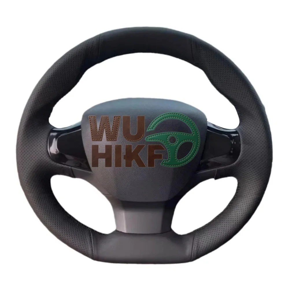 

Чехол на руль автомобиля из натуральной кожи, ручная работа, для Peugeot 308 (2014-2019)