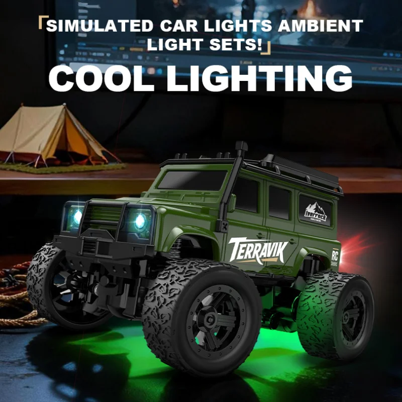 

1: 64 Mini Climbing Remote Control Car With Trailer Full Scale Off-road Vehicle Children Toy Model Christmas Gifts