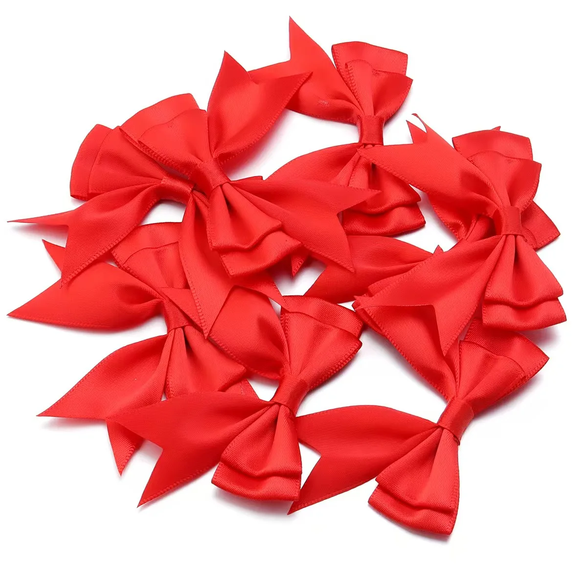 10 Pcs Multi-Color Satin Bow Embroidery Patch Fabric For Bags Gift Box Festival Accessories Sewing DIY Repair