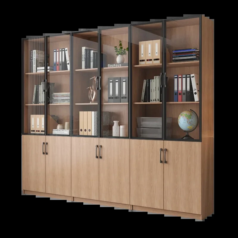 Home Modern Cinet Tempered Glass Door Living Room Large School Library Nordic Cube Bookshelf