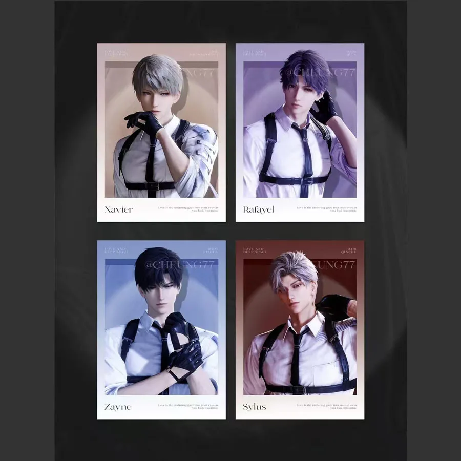 

Игра Love and Deepspace Sylus Rafayel Zayne Cards Lesser Calorie Потрясающая ниша Коллекция маленьких карточек Рождественские подарки