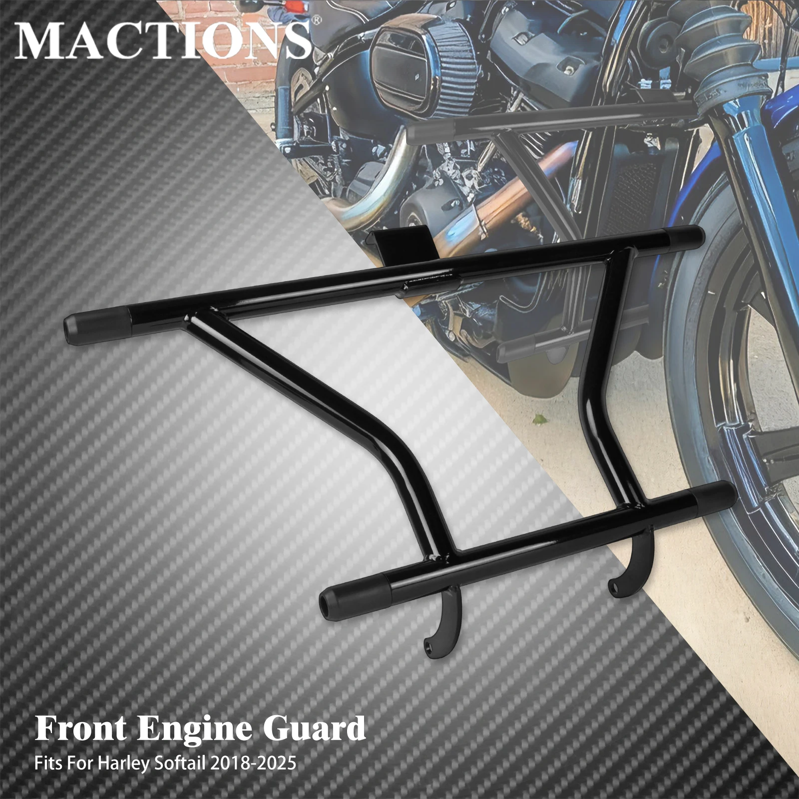 

Motorcycle Highway Crash Bar Protector Front Engine Guard For Harley Softail Fat Boy Street Bob Low Rider Sport Glide 2018-2025