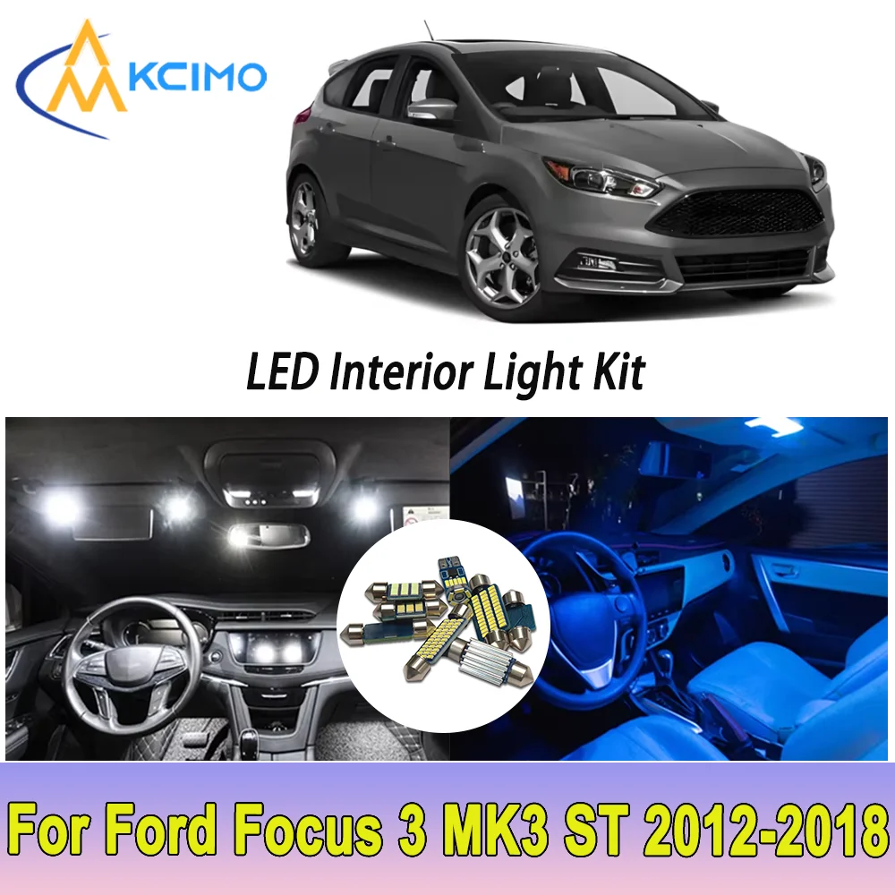 

Новая лампочка для Ford Focus 3 MK3 ST (2012-2018) Яркая светодиодная внутренняя купольная карта премиум-класса Комплект освещения багажника Автомобильные светодиодные лампы Canbus Car