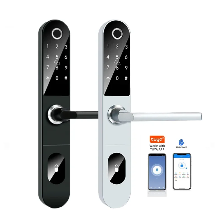 

2024 TTlock Door Access Control System Fingerprint Keypad Sliding Smart Glass Home Electronics Door Lock for Aluminum Door