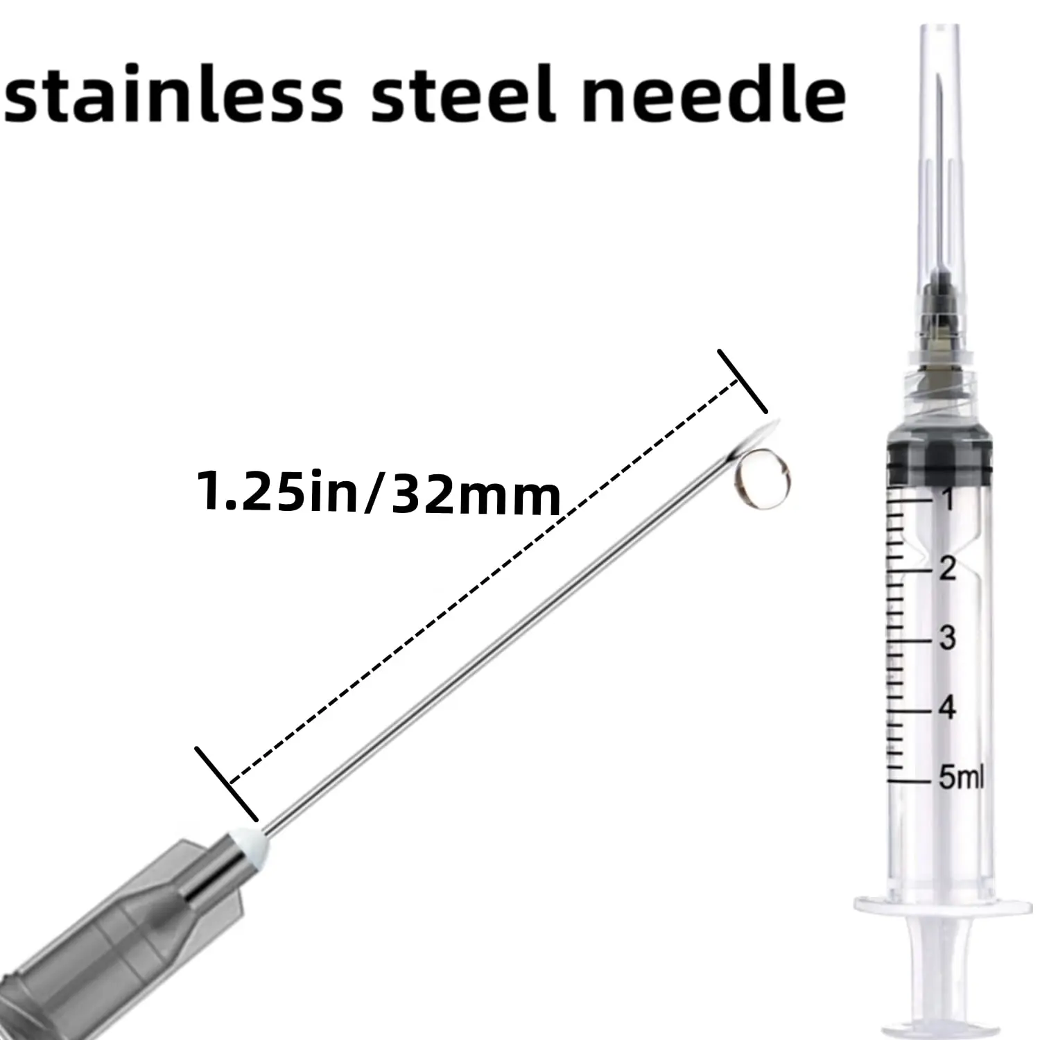 15-Pack 5ml Plastic Syringes with Scale, Suitable for Scientific Laboratories, Industrial Distribution, Animal and Pet Supplies