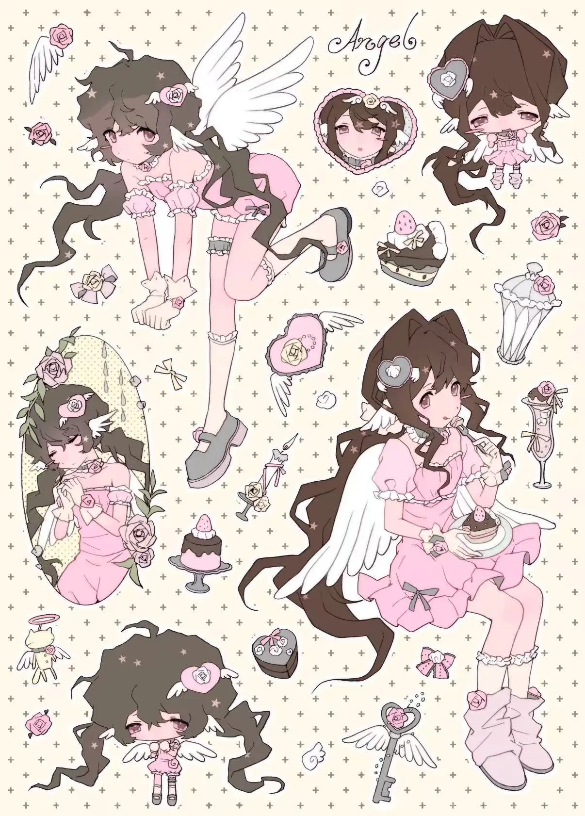 MatchaLatte Sticker Set | Tennis Boys & Blush Girls for Campus Couple Journals