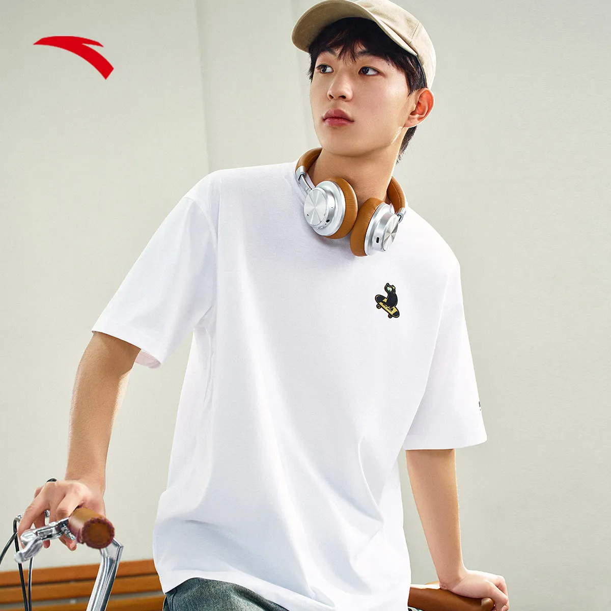 ANTA Ice Silk T Couple Casual Short sleeved T-shirt for Men and Women, Summer Trendy Loose Top